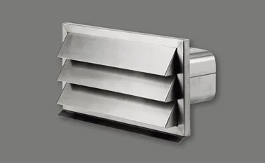 Elements Express SUTER INOX AG, Edelstahl- Aussenjalousie 290 x 160 mm mit Rückstauklappe für 40.001.230.00 0