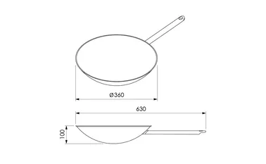 Elements Express BORA original Induktions-Wok-Pfanne HIW1 Edelstahl Ø 36cm, 40.001.349.00 0