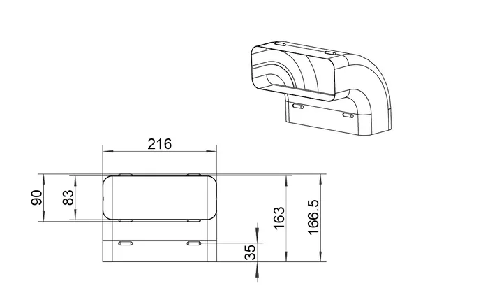 Elements Express SUTER INOX AG, Compair Steel flow 150, SF-RBV 150 Rohrbogen vertikal 90°, 40.001.901.00 1