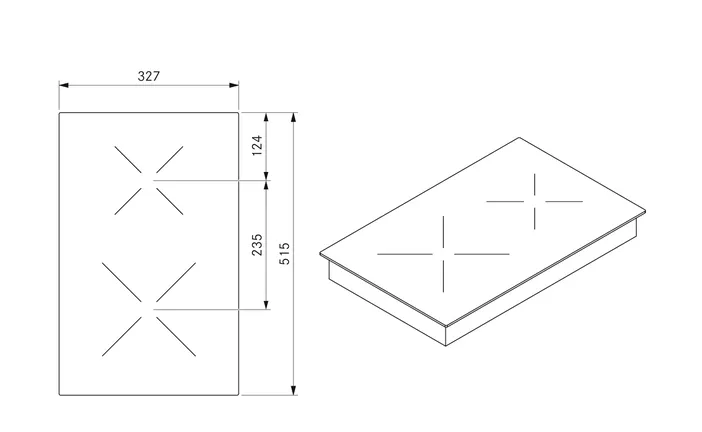 Elements Express BORA original Classic 2.0 Induktions- Glaskeramik-Kochfeld CKI 40.002.058.00 2