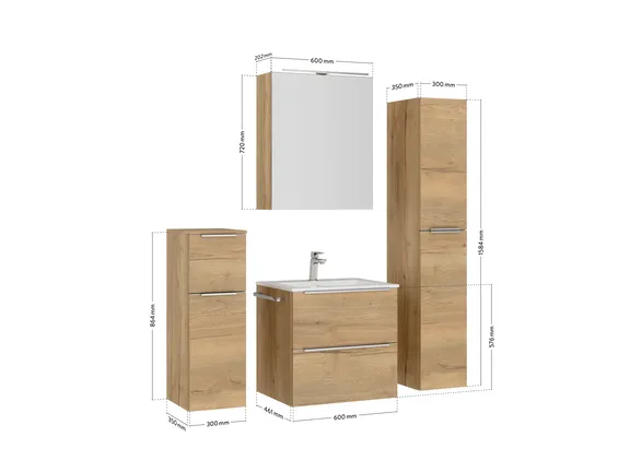 Elements Express Badblock mit Spiegelschrank und Beimöbeln 4