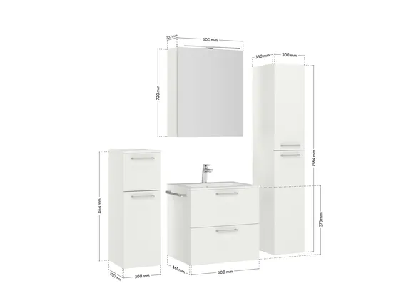 Elements Express Badblock mit Spiegelschrank und Beimöbeln 4