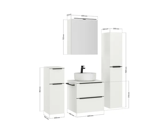 Elements Express Badblock mit Spiegelschrank und Beimöbeln 4