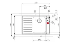 Elements Express SUTER INOX AG, Einbauspüle Comfort COM 75, Tropfteil rechts, Edelstahl glanz, 1 ½' 10.102.728.00 1