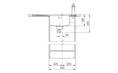 Elements Express SUTER INOX AG, Einbauspüle Comfort COM 75, Tropfteil rechts, Edelstahl glanz, 1 ½' 10.102.728.00 2