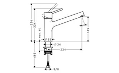 Elements Express Hansgrohe Talis S , Chrom, mit Schwenkauslauf Hansgrohe 40.001.438.00 1