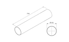 Elements Express BORA original Ecotube Rundkanal 750 mm ER750 40.001.999.00 1