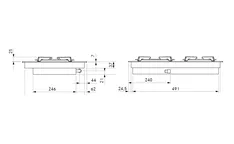 Elements Express SUTER INOX AG, BORA Professional Gas-Glaskeramik- Kochfeld PKG3 40.002.241.00 1