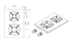 Elements Express SUTER INOX AG, BORA Professional Gas-Glaskeramik- Kochfeld PKG3 40.002.241.00 2