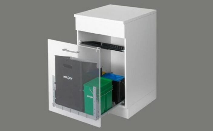 SUTER INOX AG, Müllex Comfort 35/5, Auszugsystem mit Behälter 35L, Kompostbehälter 40.000.271