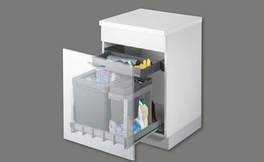 SUTER INOX AG, Müllex Boxx 55/60-R Bio, Auszugsystem mit Behälter für 35L Sack, 40.001.024
