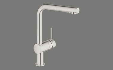 Elements Express SUTER INOX AG, Grohe Minta, Side lever L, Edelstahl-Finish, mit 40.001.880 0