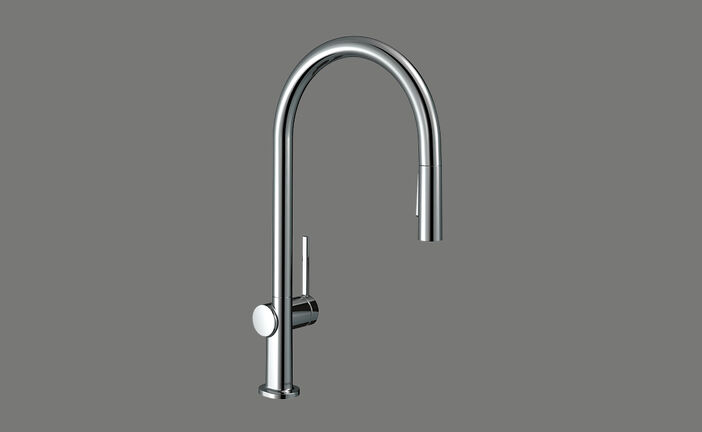 Elements Express SUTER INOX AG, Hansgrohe Talis M54, Side Lever C, chrom, mit Auszugsbrause, Hansgrohe 40.002.144 0
