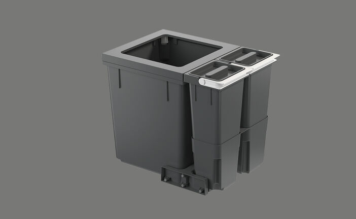Elements Express SUTER INOX AG, Müllex X-Line, Abfalltrennbehälter X55 L5, Behälterkombination für 40.002.265 0