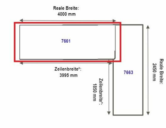 Elements Express Eck-APL mit Wölbung, linker Schenkel, Breite 1855 0